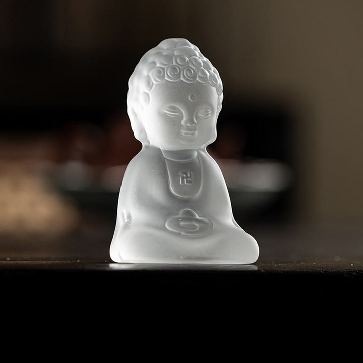 Buddha Stones Mini Tathagata Buddha Liuli Serenity Desk Decoration