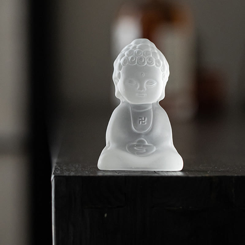 Buddha Stones Mini Tathagata Buddha Liuli Serenity Desk Decoration