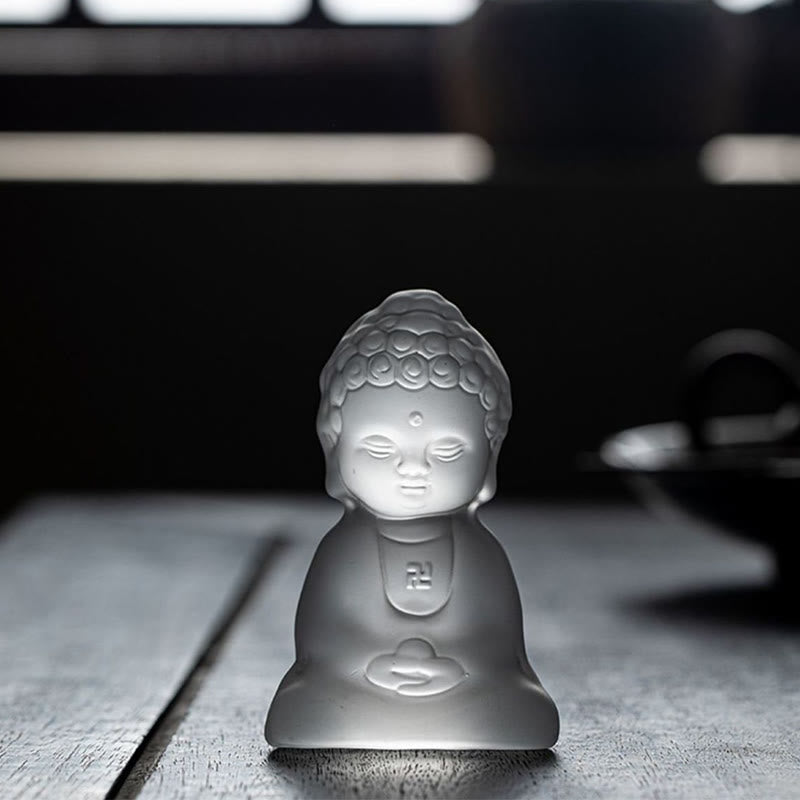 Buddha Stones Mini Tathagata Buddha Liuli Serenity Desk Decoration