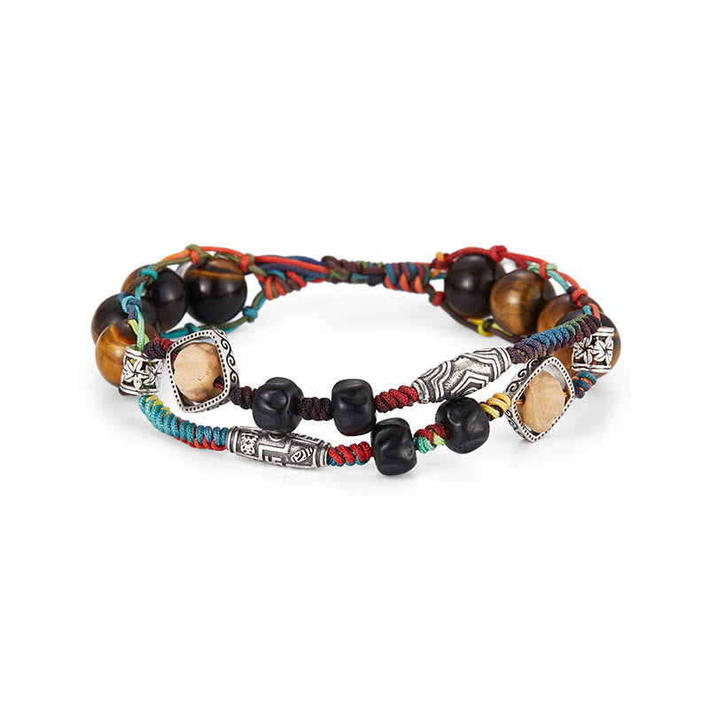 Buddha Stones 925 Sterling Silver Tiger's Eye Bodhi Seed Handmade Courage Bracelet - image 10