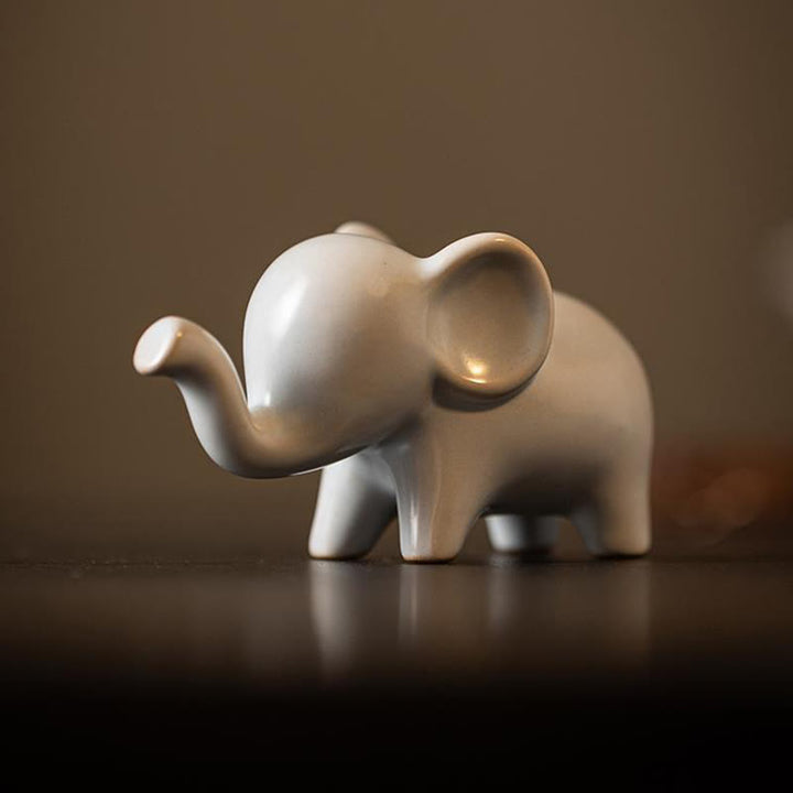 Buddha Stones Small Ceramic Elephant Home Tea Pet Figurine Desk Decoration - image 11
