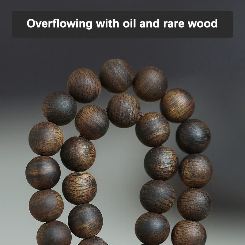 Buddha Stones 7mm 108 Mala Beads Nha Trang Qinan Agarwood Peace Strength Bracelet