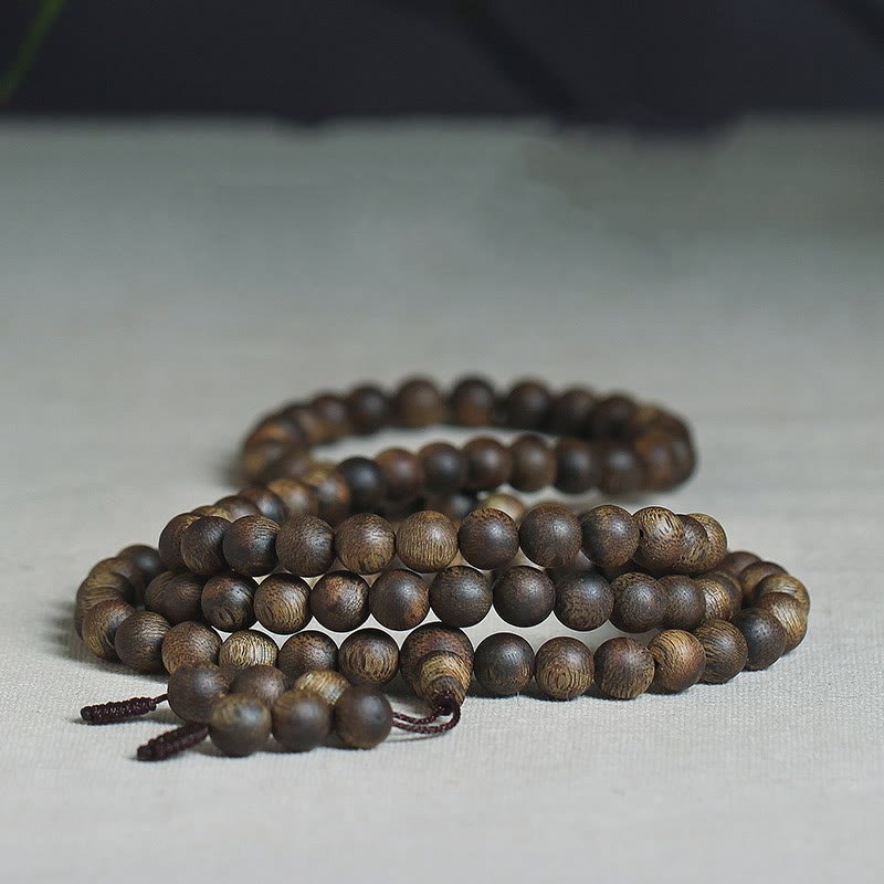 Buddha Stones 108 Mala Beads Nha Trang Soil Buried Qinan Agarwood Balance Strength Bracelet