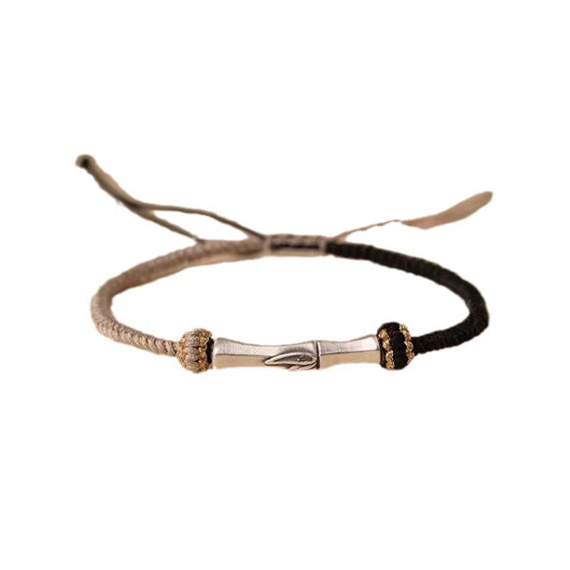 Buddha Stones 925 Sterling Silver Bamboo Protection Braided Bracelet - image 14