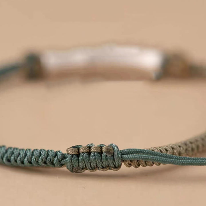 Buddha Stones 925 Sterling Silver Bamboo Protection Braided Bracelet - image 12