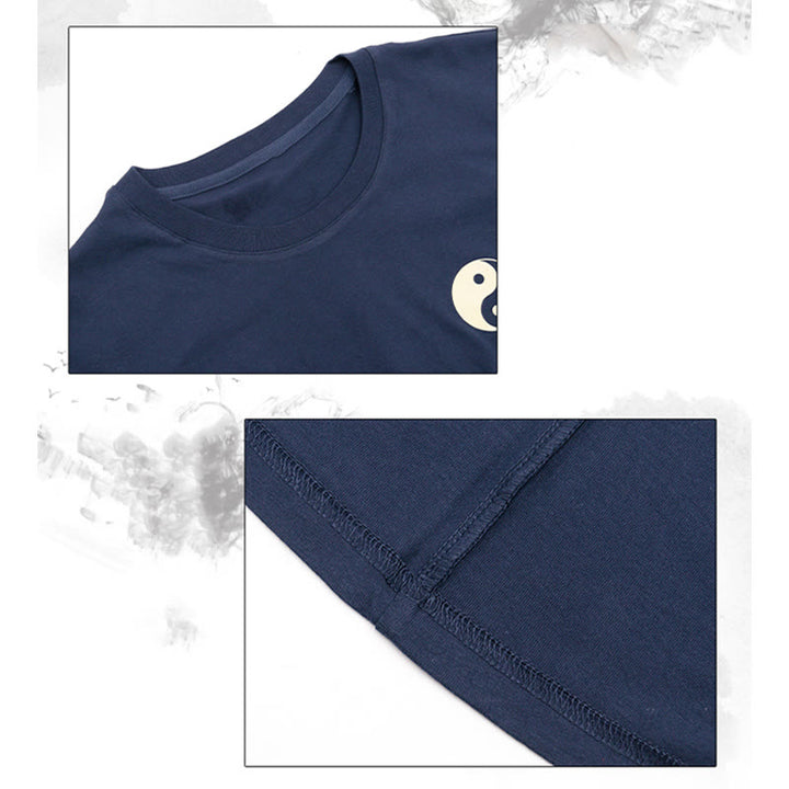 Buddha Stones Men's Summer Round Neck Short Sleeve Yin Yang Cotton T-Shirt - image 6