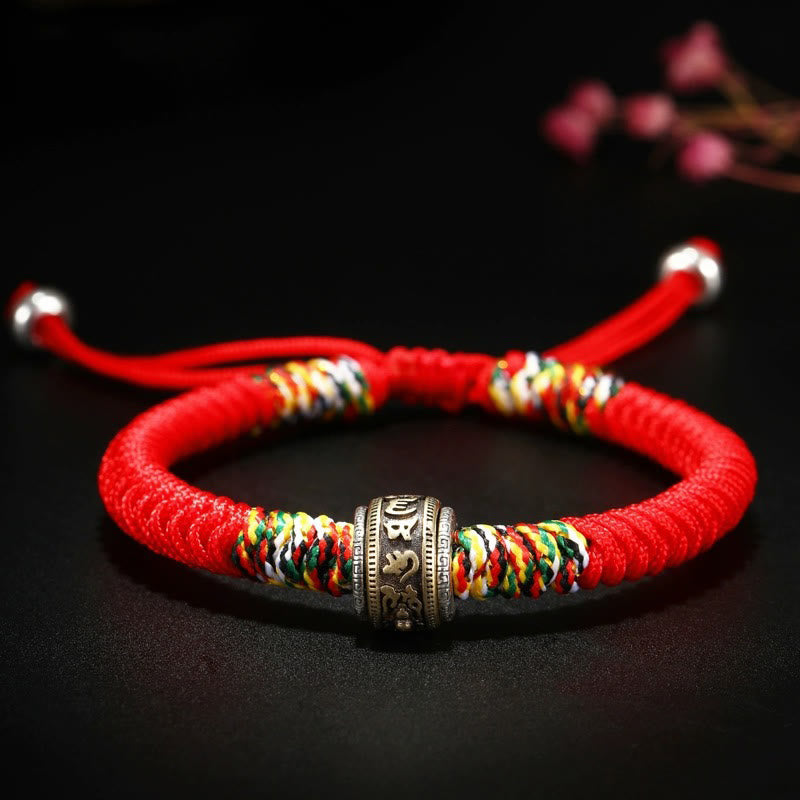 Buddha Stones 925 Sterling Silver Om Mani Padme Hum King Kong Knot Faith Bracelet - image 3
