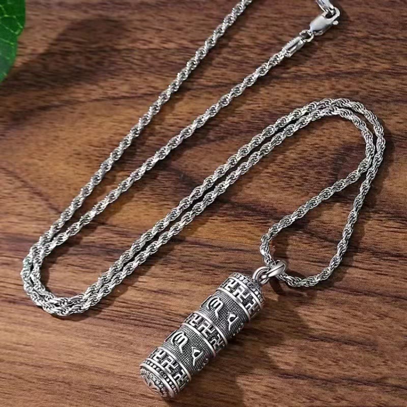 Buddha Stones Om Mani Padme Hum Swastika Twisted Chain Wisdom Necklace Pendant - image 2