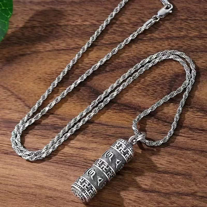 Buddha Stones Om Mani Padme Hum Swastika Twisted Chain Wisdom Necklace Pendant - image 2