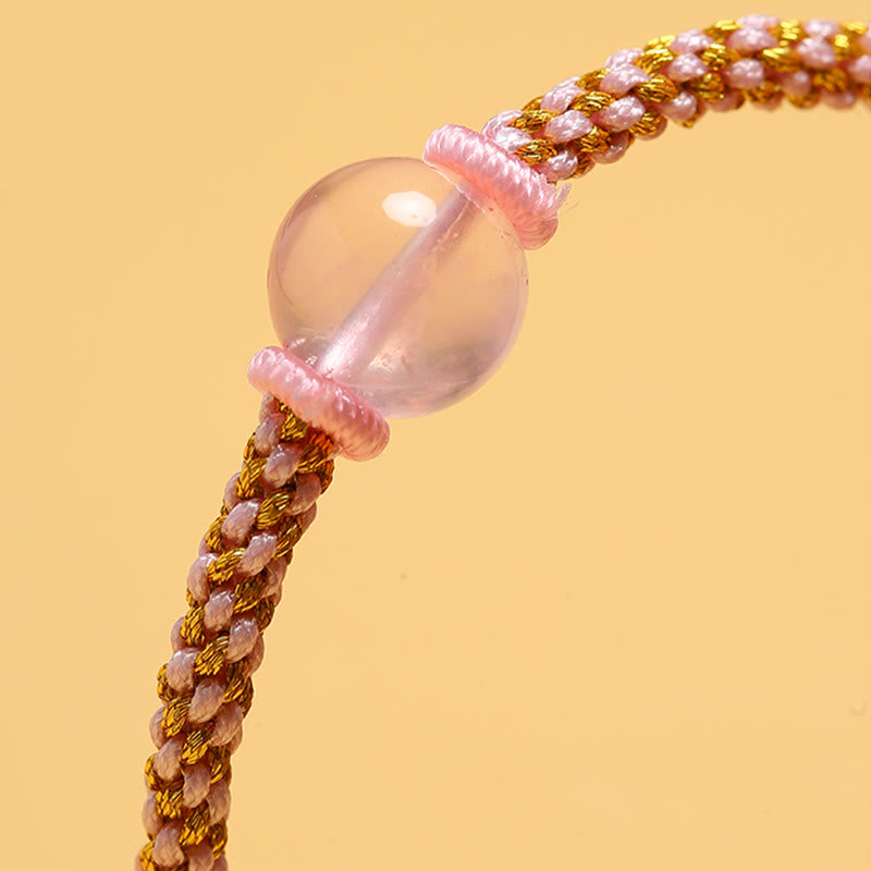 Buddha Stones Handmade Red Agate Amethyst Golden Rutilated Quartz Pink Crystal Bead Calm Braided Bracelet - image 22