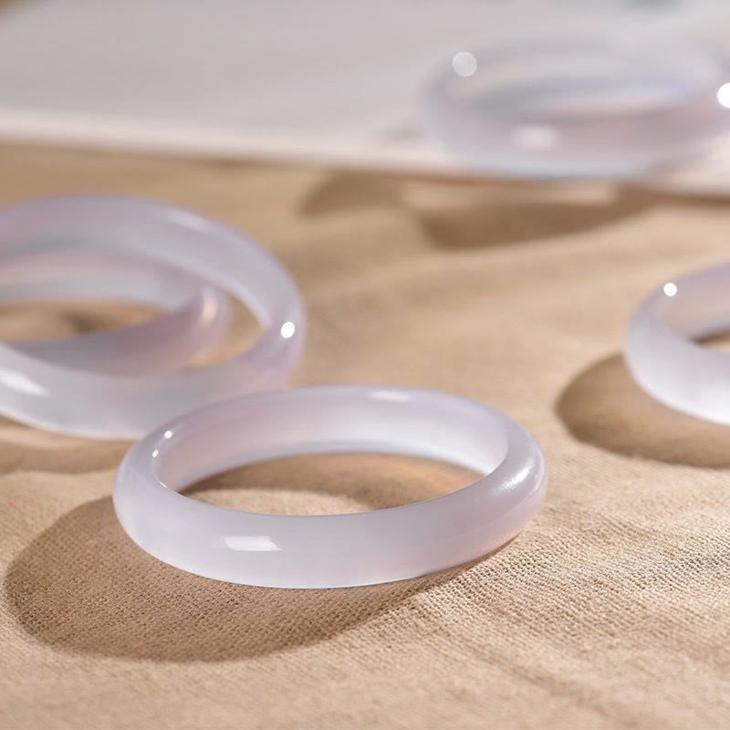 Buddha Stones Natural Chalcedony Positive Energy Bracelet Bangle - image 7