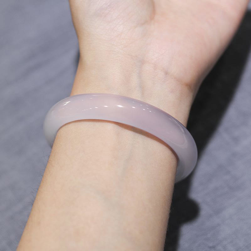 Buddha Stones Natural Purple Jade Soothing Protection Bracelet Bangle - image 5