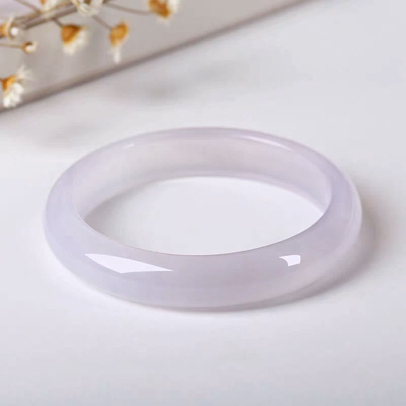 Buddha Stones Natural Purple Jade Soothing Protection Bracelet Bangle - 61-62mm - image 1