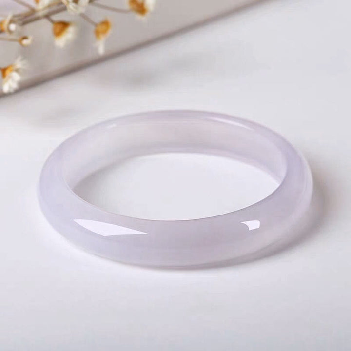 Buddha Stones Natural Purple Jade Soothing Protection Bracelet Bangle - 61-62mm - image 1