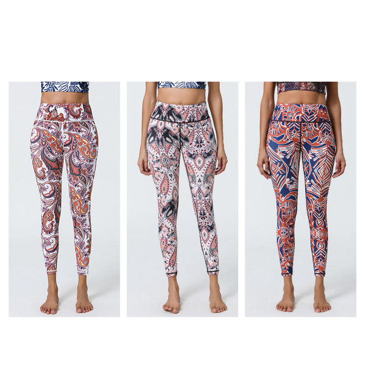 Buddha Stones Flowers Feathers Sun Moon Print Sports Fitness Yoga High Waist Leggings Women's Pants - image 32