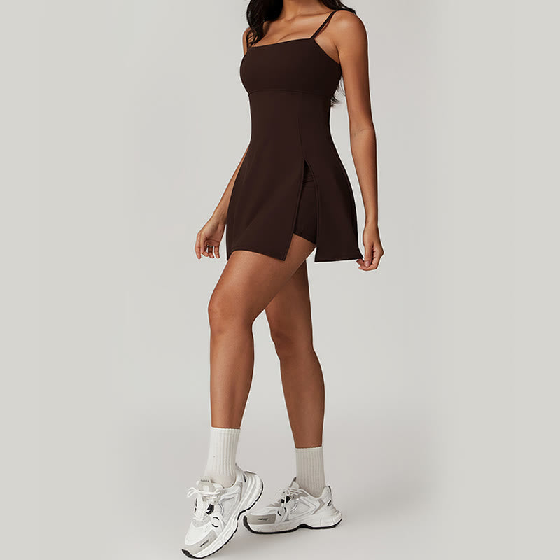Buddha Stones Solid Backless Tennis Yoga Women Sports Dress - image 21