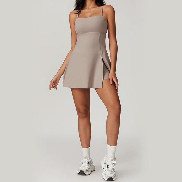 Buddha Stones Solid Backless Tennis Yoga Women Sports Dress - image 28