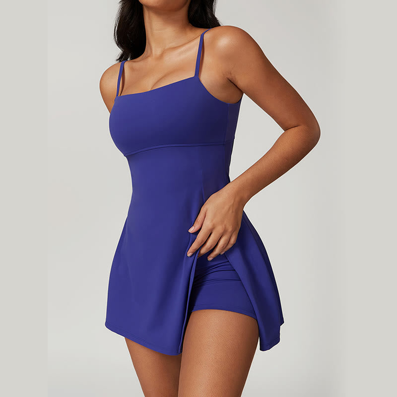 Buddha Stones Solid Backless Tennis Yoga Women Sports Dress - image 46