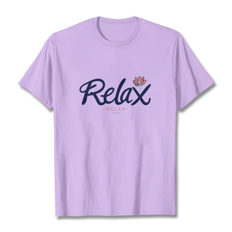 Buddha Stones RELAX Lotus Tee T-shirt - Plum - 2XL - image 17