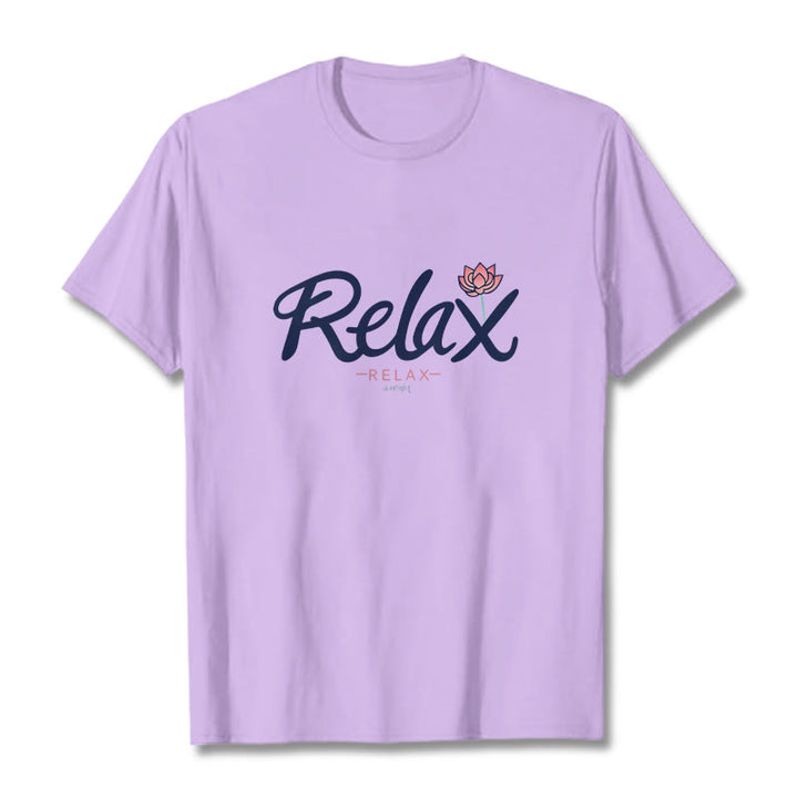 Buddha Stones RELAX Lotus Tee T-shirt - Plum - 2XL - image 17