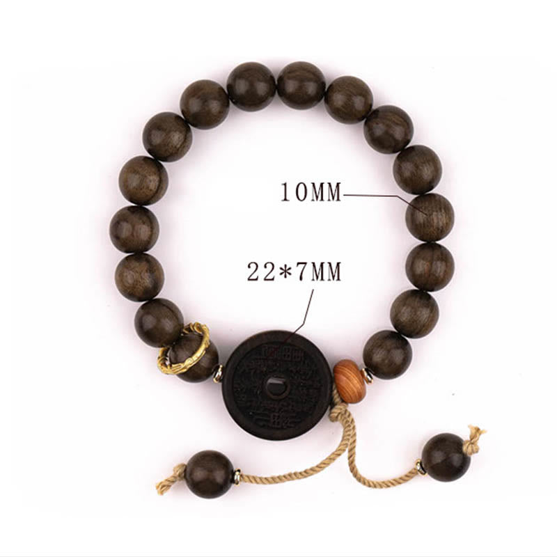 Buddha Stones Ebony Wood Mountain Ghosts Spend Money Balance Bracelet