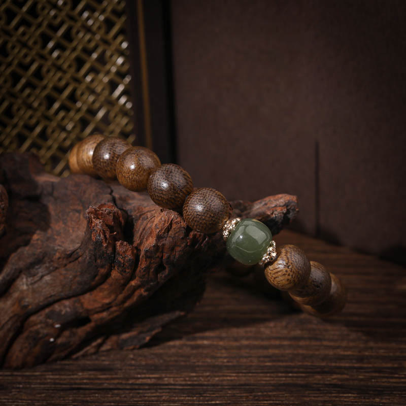 Buddha Stones Agarwood Good Luck Liuli Strength Bracelet