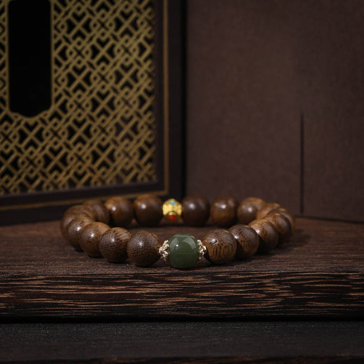 Buddha Stones Agarwood Good Luck Liuli Strength Bracelet