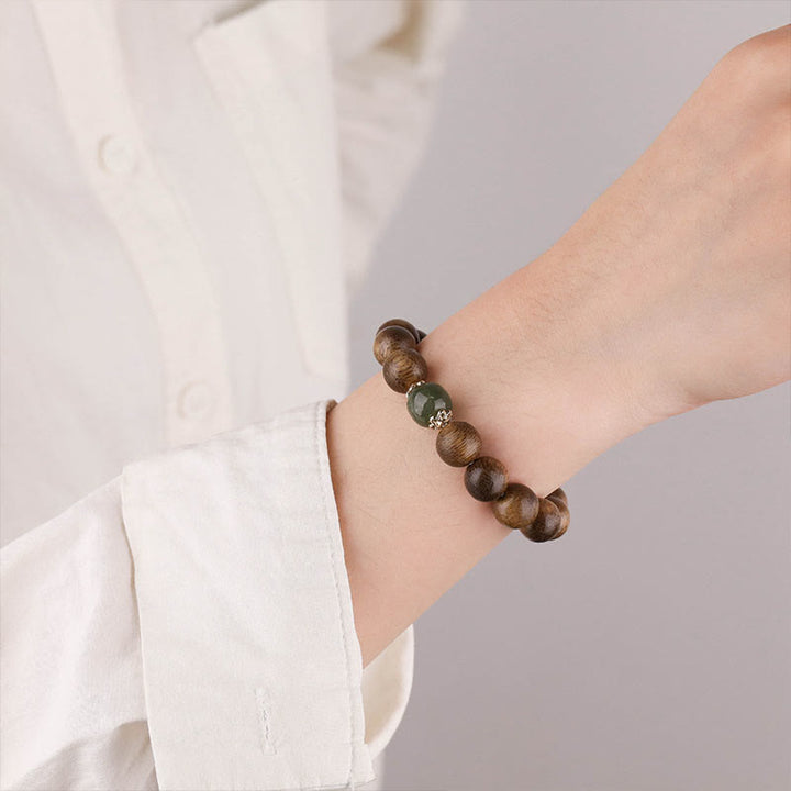 Buddha Stones Agarwood Good Luck Liuli Strength Bracelet