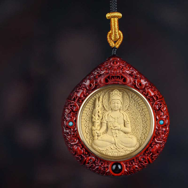 Buddha Stones Chinese Zodiac Natal Buddha Small Leaf Red Sandalwood Ebony Longevity Necklace Pendant - Ox/Tiger-Void Bodhisattva - Small Leaf Red Sandalwood - image 17
