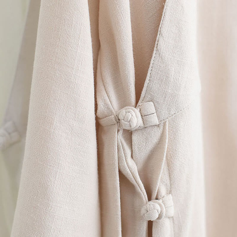 Buddha Stones 2Pcs V-Neck Men's Long Sleeve Shirt Top Pants Meditation Zen Tai Chi Cotton Linen Clothing Set - image 18