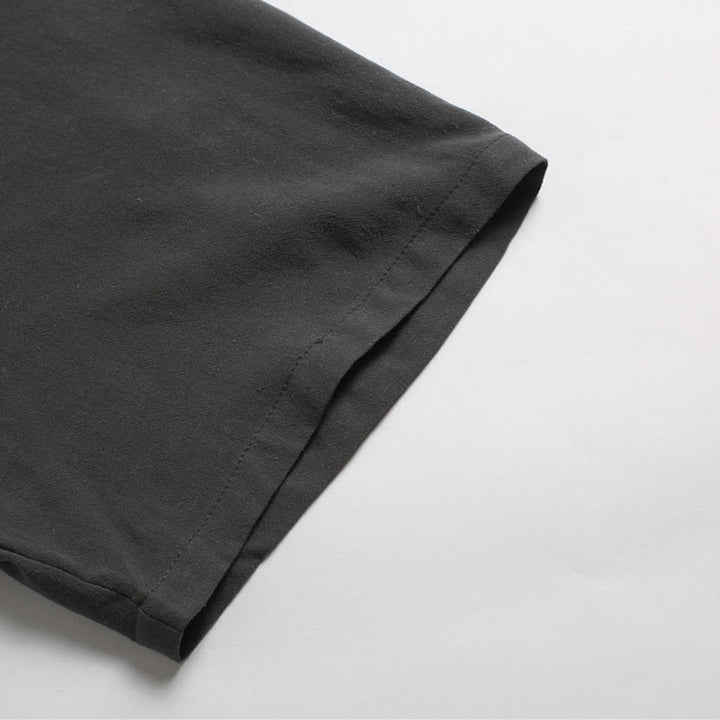 Buddha Stones Men's Solid Color Round Neck Short Sleeve Cotton Linen Shirt - image 9