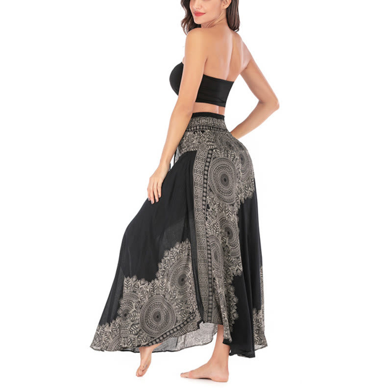 Buddha Stones Two Style Wear Boho Mandala Flower Beach Skirt Dress - image 17