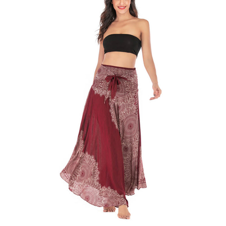 Buddha Stones Two Style Wear Boho Mandala Flower Beach Skirt Dress - image 22