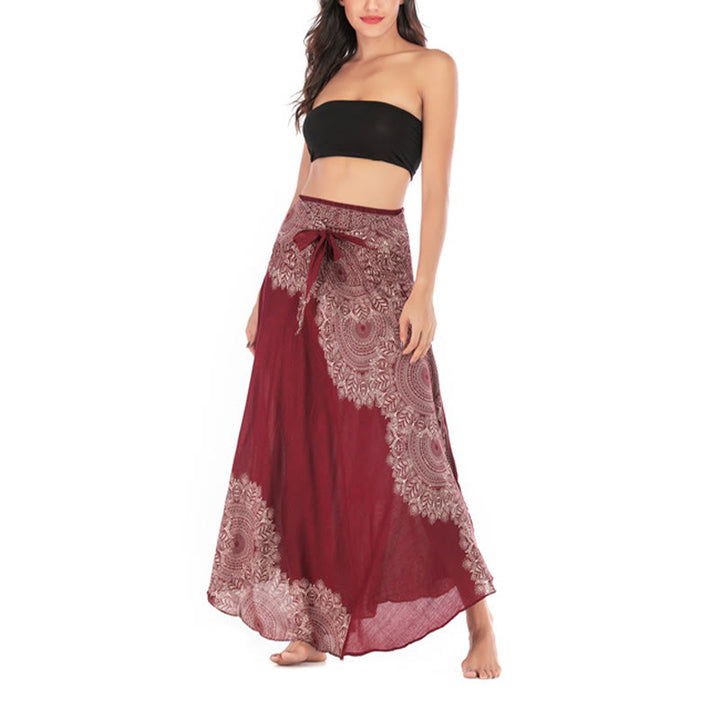 Buddha Stones Two Style Wear Boho Mandala Flower Beach Skirt Dress - image 26