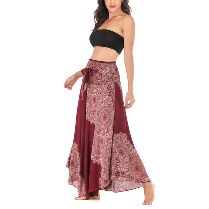Buddha Stones Two Style Wear Boho Mandala Flower Beach Skirt Dress - image 23