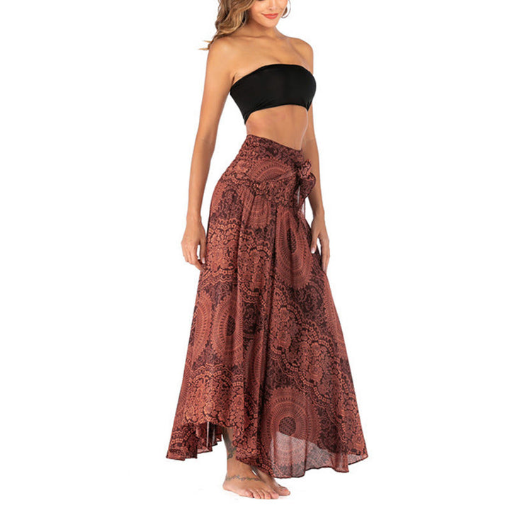 Buddha Stones Two Style Wear Boho Compass Rose Flower Skirt Dress