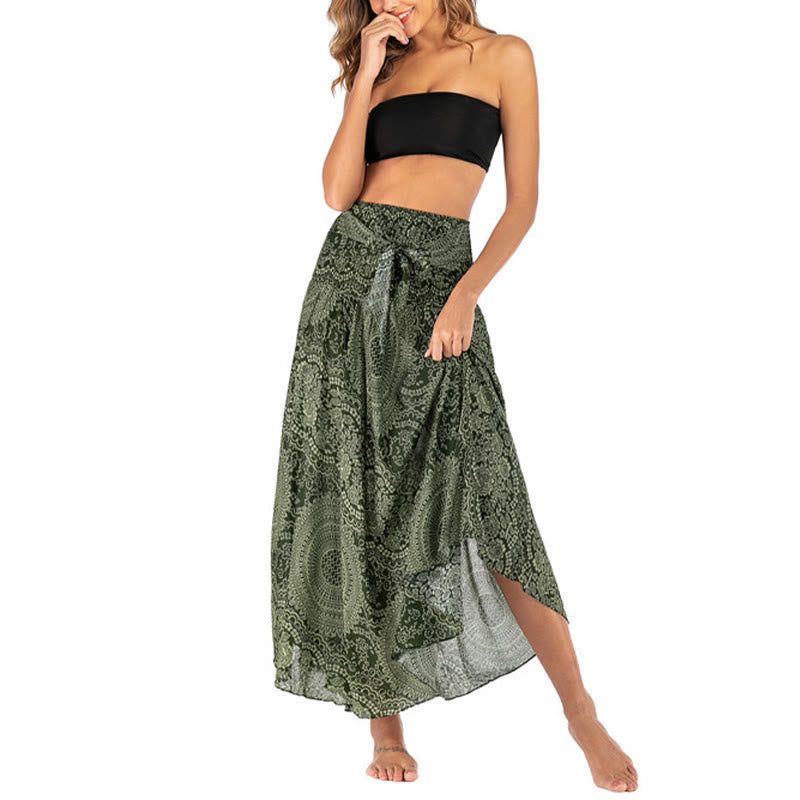 Buddha Stones Two Style Wear Boho Compass Rose Flower Skirt Dress - image 5