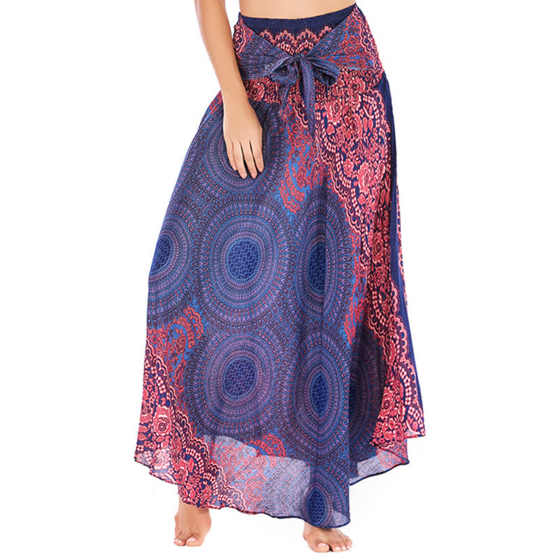 Buddha Stones Two Style Wear Bohemian Compass Rose Flower Lace-up Skirt Dress - MediumPurple - US4-12，UK/AU8-16，EU36-44 (F) - image 9
