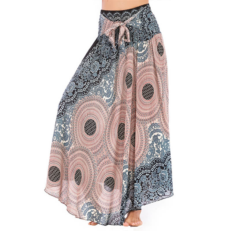 Buddha Stones Two Style Wear Bohemian Compass Rose Flower Lace-up Skirt Dress - MistyRose - US4-12，UK/AU8-16，EU36-44 (F) - image 26
