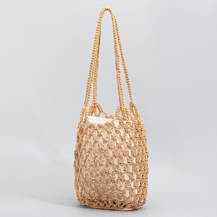 Buddha Stones Hand-woven Cotton Thread Shoulder Bag Handbags