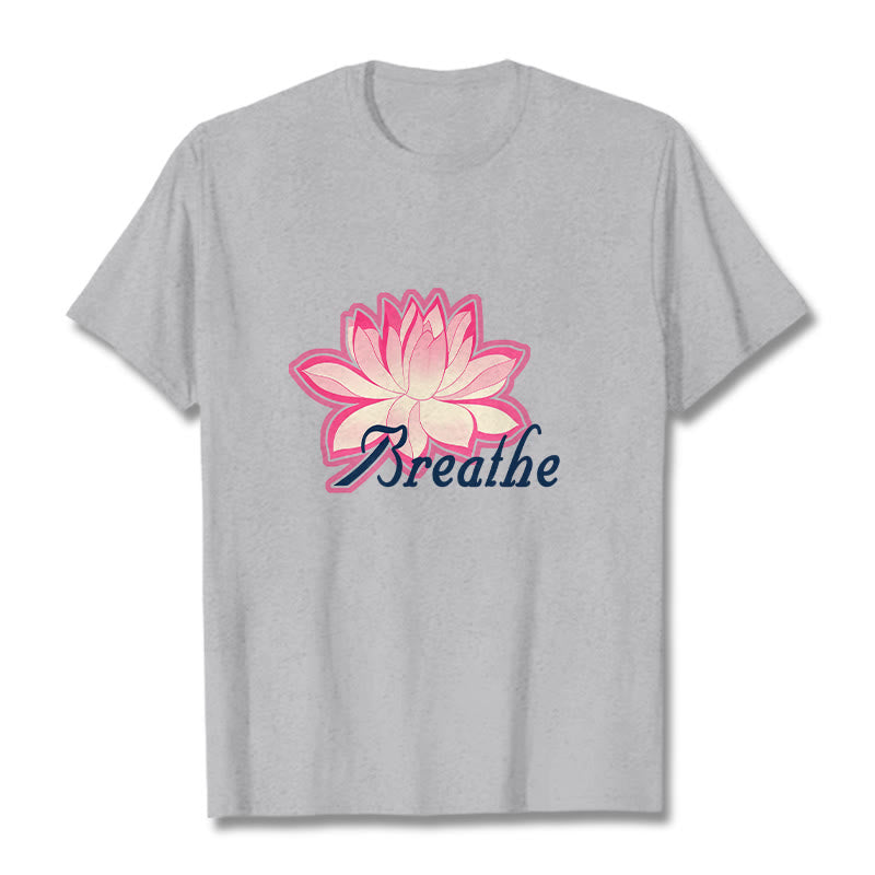 Buddha Stones BREATHE Lotus Flower Tee T-shirt