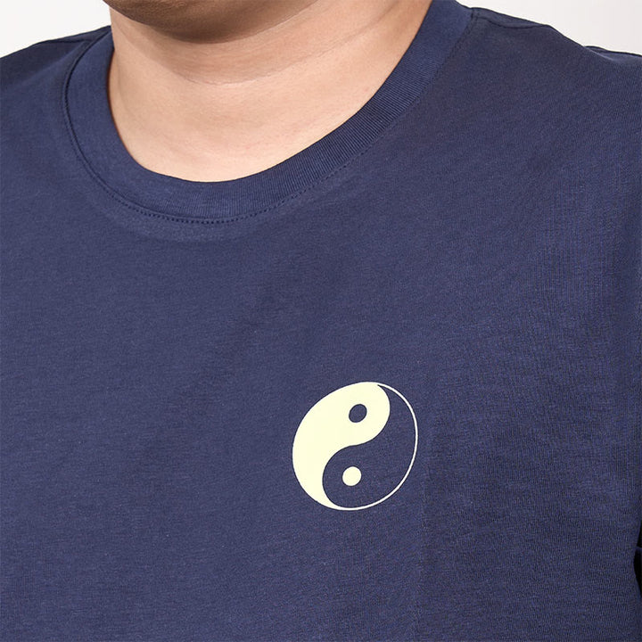 Buddha Stones Men's Summer Round Neck Short Sleeve Yin Yang Cotton T-Shirt