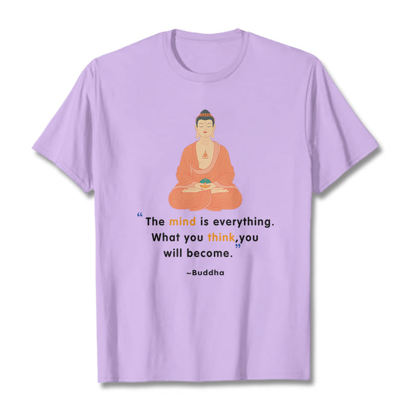 Buddha Stones The Mind Is Everything Meditation Buddha Tee T-shirt - Plum - 2XL - image 13