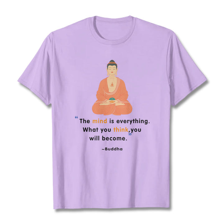 Buddha Stones The Mind Is Everything Meditation Buddha Tee T-shirt - Plum - 2XL - image 13