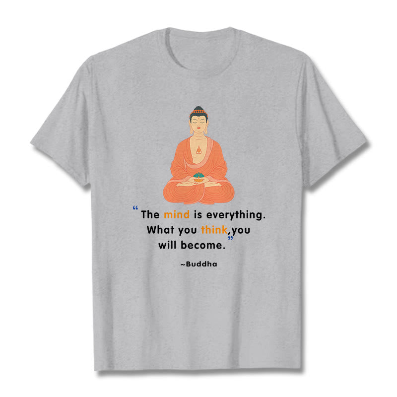 Buddha Stones The Mind Is Everything Meditation Buddha Tee T-shirt - LightGrey - 2XL - image 19