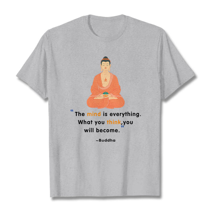 Buddha Stones The Mind Is Everything Meditation Buddha Tee T-shirt - LightGrey - 2XL - image 19