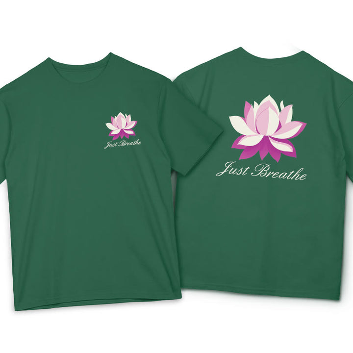 Buddha Stones Lotus Just Breathe Tee T-shirt - ForestGreen - 2XL - image 7