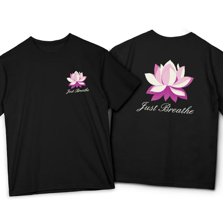 Buddha Stones Lotus Just Breathe Tee T-shirt - Black - 2XL - image 13