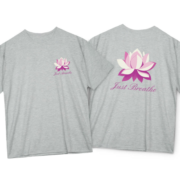 Buddha Stones Lotus Just Breathe Tee T-shirt - LightGrey - 2XL - image 17