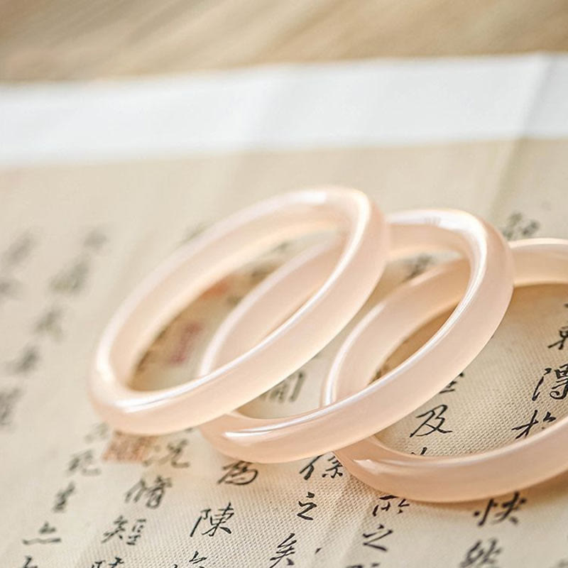 Buddha Stones Natural Dusty Rose Pink Jade Self-Love Bracelet Bangle - image 2